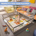 Baby Play Mat 71" X 59" Playpen Mat Upgraded Thicken Baby Floor Play Mat Non-Slip Cushioned Crawling Mat Waterproof Activity Playmats for Babies Toddlers Infants (71X59, Fox)