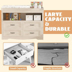 Baby Changing Table with Changing Table Top for Infants Nursery Dresser Chest with 4 Drawers Storage Changing Station Dresser with LED Light Diaper Changing Station Nursery Organizer,Beige