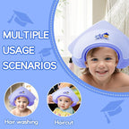 Baby Shower Cap Shield for Kids Soft Silicone Adjustable1-8 Years Old Hair Washing Hat for Kids Toddler Shower Cap Shield Makes the baby Bath More Fun