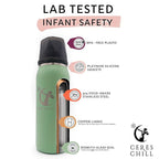 CERES CHILL OG Breastmilk Chiller, Reusable Storage Container, Up to 34 oz. - Bottle Cooler Keeps Milk at Safe Temperatures for Up to 20 Hours, Connects w/Most Pumps (Black)