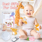 Baby Crib Mobile with Music and Lights, Mobile for Crib with Remote Control, Rotation, Starlight Projection, Crib Toys for Babies Boys Girls(Pink)