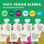 Serenity Kids 6+ Months Veggie Puree Organic Baby Food Pouches - No Added Sugar, Allergen-Free & BPA-Free Baby Snacks - 3.5 Oz, 8 Pack