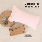 Toddler Pillow with Pillowcase - 10x18 My Little Dreamy Kids Travel Bed Pillows for Sleeping, Organic Cotton Small Pillowcase, Soft & Breathable, Machine Washable, Toddlers 2-5 Years Old (Mist Pink)