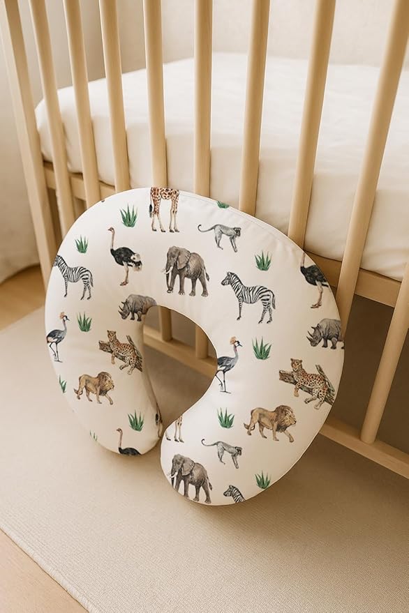 Nursing Pillow Covers 2 Pack, Breastfeeding Pillow Slipcovers Soft and Stretchy, Nursing Covers for Baby Girls Boys Newborn