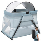 Lilian&Gema 2-in-1 Travel Crib, Portable Crib with Backpack, Lightweight Baby Travel Playpen, Foldable Play Yard with Thick Mattress for Babies & Toddlers, Baby Travel Essential