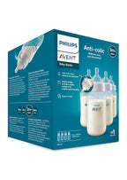 Philips Avent Anti-Colic Baby Bottles, 11oz, with Flow 3 Nipples, 3m+, 4pk, Clear, SCY106/04