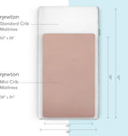 Newton Baby Mini Crib Sheets (2-Pack) | Organic Muslin Cotton, Ultra Breathable & Soft Baby Sheets, Machine Washable Baby Mattress Sheets, Fits Any Mini Sized Crib 24" x 38", Clay