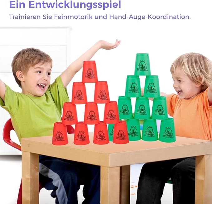 yeesport Sport Stacking Cups, 48pcs Sports Stacking Cups Sport Training Games for Travel Party Challenge Competition Gift for Kids and Adults (Blue+Green+Orange+Purple)