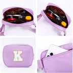 YOOLIFE Birthday Gifts for 4 5 6 7 8 9 10 11 12 13 14 Year Old Girls - Initial Fanny Pack Belt Bag Purse for Girls Teens Daughter Sister Niece, Personalized Trendy Stuff for Teen Girl Kids | Purple N