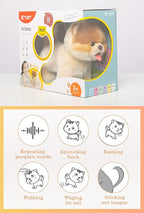 CU-MATE Interactive Dog Stuffed Animal Electronic Plush Pomeranian Simulation Puppy Realistic Toy Like-Real Robotic Nodding Barking Wagging Tail Present Pet for Toddler Boys