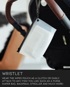 MIA + SOPHIA Set of 2 Baby Wipe Holder, Portable Reusable Wipes Pouch, Stylish Travel Wipes Case, Baby Wipes Dispenser, Wipes Stay Moist Longer, Attaches Easily with Included Wristlet