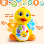 JOYIN Baby Toys Duck, Infant Dancing Crawling Musical Toys 18+ Months, Tummy Time Light Up Learning Duck with Music & Lights, Baby Easter Basket Stuffers Gifts
