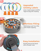 Daviky Pill Dispenser Daily, Large Pill Organizer with Wall-Mounted or Standing Use, 14 Days Pill Container, Push Button Design, Weekly Pill Box for Vitamin, Medicine,Supplement, Fish Oil(Gray)