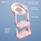 Jool Baby Potty Training Seat with 2 Step Ladder for Toddlers - Splash Guard, Adjustable Height (Pink)