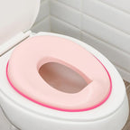 Toddler Potty Training Seat - Toddler Toilet Seat Attachment for Boys & Girls w/Splash Guard, Non-Slip Grip for Secure Fit, Fits Standard Round & Oval Toilets, Storage Hook Included, Pink