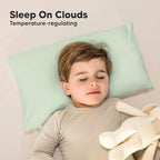 Toddler Pillow with Pillowcase - 13x18 My Little Cuddly Pillow, Viscose Derived From Bamboo Nursery Toddler Pillows for Sleeping,Kids Pillow,Small Travel Pillows,Mini Toddler Bed Pillow (Sage)