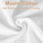 2 Pack Muslin Fitted Crib Sheets for Baby Girls & Boys-Neutral Breathable Crib Mattress Protector for Standard Crib Mattress (28"x 52")-Soft No Slip Toddler Cotton Bedding-Blush & White