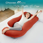 Sasttie Pregnancy Pillows for Sleeping, Jumbo U Shaped Cooling Full Body Pillow with Removable Cover, Pregnant Women Must Haves, Maternity Essential, Orange