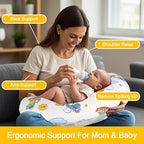 Nursing Pillow, Breastfeeding Pillow with Removable Cover, Ergonomic Breast Feeding Pillow, Baby Feeding Support Cushion for Mom Easier Breastfeeding- Original Size/Dinosaurs