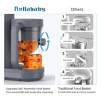 Baby Food Maker Bellababy Baby Food Processor, Puree Blender Steamer with Reversible Steam Basket, One Button Easy Operation & Large Opening for Easy Cleaning