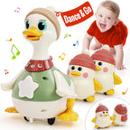 HOLA Baby Toys 6-12 Months Musical Dancing Duck Toy Set with Mama and Babys Tummy Time Toys, Crawling and Interaction Modes 1 Year Old Girl Boy Baby Easter Gifts Stocking Stuffers
