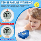 b&h Silicone Baby Bath Thermometer - Safety Digital Infant Bathtub Temperature Thermometer, Color-Coded Display, Quick-Read, Detachable Silicone Jacket, Dishwasher Safe, Temperature Toy (Manta Ray)