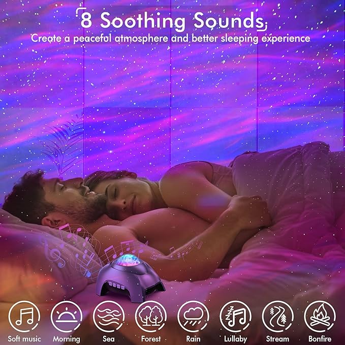 Rossetta Star Projector, Galaxy Projector for Bedroom, LED Night Light Aurora Projector with Bluetooth Speaker, White Noise, Timer and Remote, Room Decor, Gifts for Kids, Adults, Christmas, Birthday