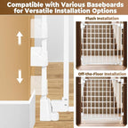 35-55" No Bottom Bar Baby Gates for Stairs, 39" Extra Tall Child Safety Gate with Auto Close Large Walk Thru Door, Hardware Mount Dog Gate Pet Gate for The House Doorways, Indoor Outdoor use