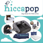 Hiccapop NeoBoost Inflatable Toddler Booster Seat for Dining Table – Portable, Quick-Inflate Design – Anti-Slip Base, Secure Straps, Easy-Clean – Perfect for Home & Travel, Black/Gray