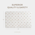 Comfy Cubs Rectangle Kids Play Mat - Large 60 x 96 inches Soft Quilted Baby Floor Mat with Non-Slip Bottom - Plush Design for Toddlers' Playtime and Relaxation - Comfortable and Durable - Rainbow