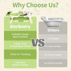 Collapsible Baby Bathtub for Newborn to Toddler (0-18 Month) - Portable Baby Bath Tub for Travel, Newborn Bathtub with Soft Towel and Floating Cushion (Green)