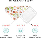 Premium 5-Pack Large Organic Cotton Burp Cloths – 3 Layers, Ultra Soft & Absorbent Burping Towel, Shoulder Towel & Hand Towel