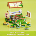 FUNWHOLE Botanical-Garden Greenhouse Lighting Building-Bricks Set - Farm Flower House Collection LED Light Model Display Set 1428 Pcs for Adults and Teens