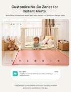 Dr.Care VistaView 5” Smart WiFi Baby Monitor with Clip Mount - 2K HD Camera, App Control, Cry & Motion Alerts, Night Vision, 5000mAh Battery, 2-Way Talk, Multi-User, Triple Security