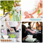 FEBSNOW 4 Pack Baby Wipes Dispenser Holder, Portable Refillable Baby Wet Wipes Pouch Container Reusable Travel Case