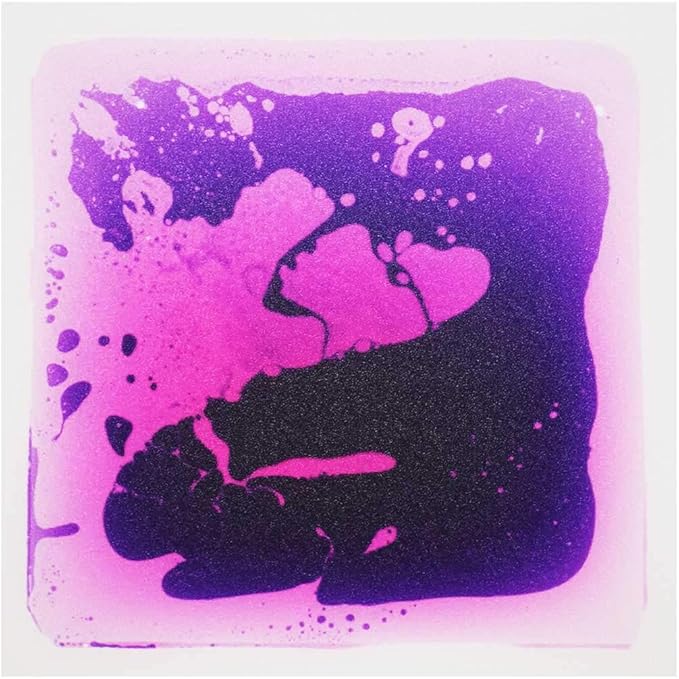 LONGKING 12" X 12" Sensory Tiles for Activity Play Centers for Children, Sensory Floor Tiles, Liquid Floor Tiles, Autism Sensory Poducts, Purple