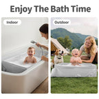 Bella’s Friends Baby Collapsible Bathtub, Travel Bath Tub for Baby, Foldable and Portable, Easy Storage, Reinforced Structure, Lightweight, Travel Essentials for 6M-3Y Infant Toddler, Gray