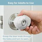 Child Proof Door Knob Covers (4 Pack), Toddler Door Locks, Baby Proof Safety Locks for Doors, Easy Install & No Tools Needed