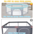 Baby Playpen 65x65 Inch, Large PlayPen for Babies and Toddlers Hexagonal Type Baby Play Yards for Toddlers Infants