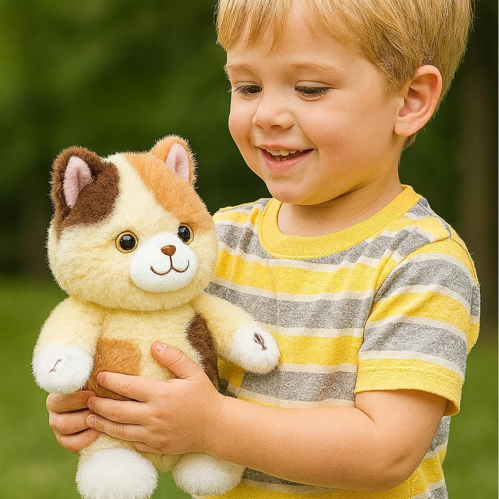 Cuteoy Talking Cat Repeat What You Say Musical Stuffed Animal Shaking Singing Plush Toy Electric Interactive Animated Kitten Plushies Gifts for Kids Girls Boys