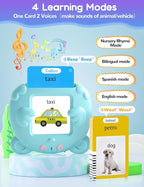 Bilingual Talking Flash Cards for Toddlers, 224 Sight Words Spanish and English Learning Flashcards for Kids, Autism Pocket Speech Therapy Toys, Española Vocabulary