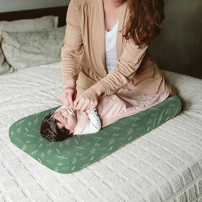 BROLEX Changing Pad Covers for Baby: Boy Girls Ultra Stretchy Soft 2 Pack,Sika Deer Foliage