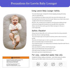 Baby Lounger Play Mat,Baby Lounger for Newborn Tummy Time for Baby in Flat Surface,0° Angle Newborn Lounger Baby Nest for Boys & Girls 0-12 Months(English Apricot)