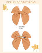 doboi 20PCS Fable Bows 4.5 Inch Hair Clips Baby Girls Hair Clips Cotton Linen Bows for Girls Solid Color Hair Accessories for Baby Toddlers Kids