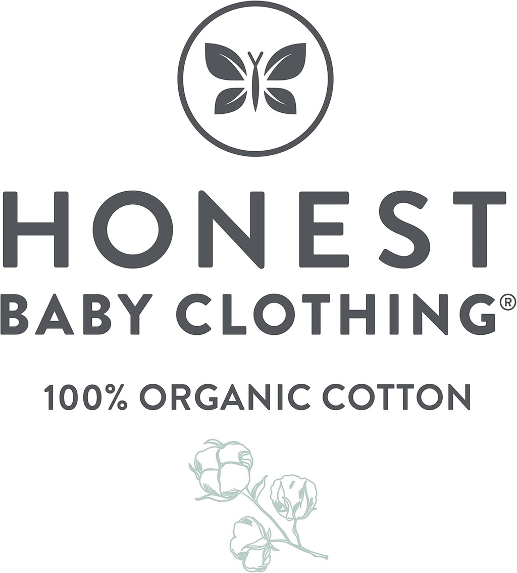 HonestBaby 5-Pack Short Sleeve T-Shirts 100% Organic Cotton Baby, Toddler, Little Kid, Boy, Girl, Unisex
