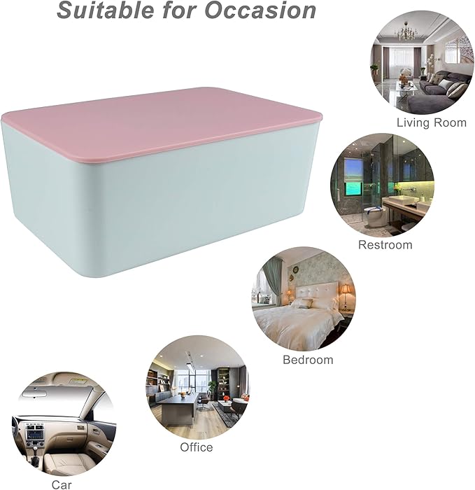 Diaper Wipes Dispenser, Tissue Storage Box Case, Wet Wipe Dispenser Holder with Lid for Home, Office, Cars (Pink)