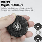 FREELOVE Metal Fidget Spinner Magnetic Slider, Viking Pirate Spinning Haptic Clicker, Heavy Stainless Steel Spin Clicky, Small Round Gear Click Gyro, Premium Silent Bearing, Adults Anxiety Cool, Black