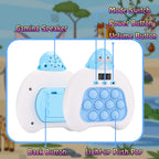 Quick Push Console Game, Pop Game Light up Fidget Toy, Handheld Puzzle Game Fast Push Bubble Game with Game Clearance Screen for Kids Teens Adults (Shark)