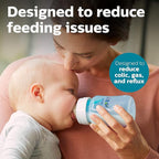 Philips Avent Anti-Colic Bottle with AirFree Vent, 9oz, with Flow 2 Nipples, 1m+, 4pk, Blue, SCY703/24