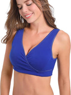 SUIEK 4 Pack Nursing Sleep Bra Maternity Bralette Cotton Breastfeeding Bras